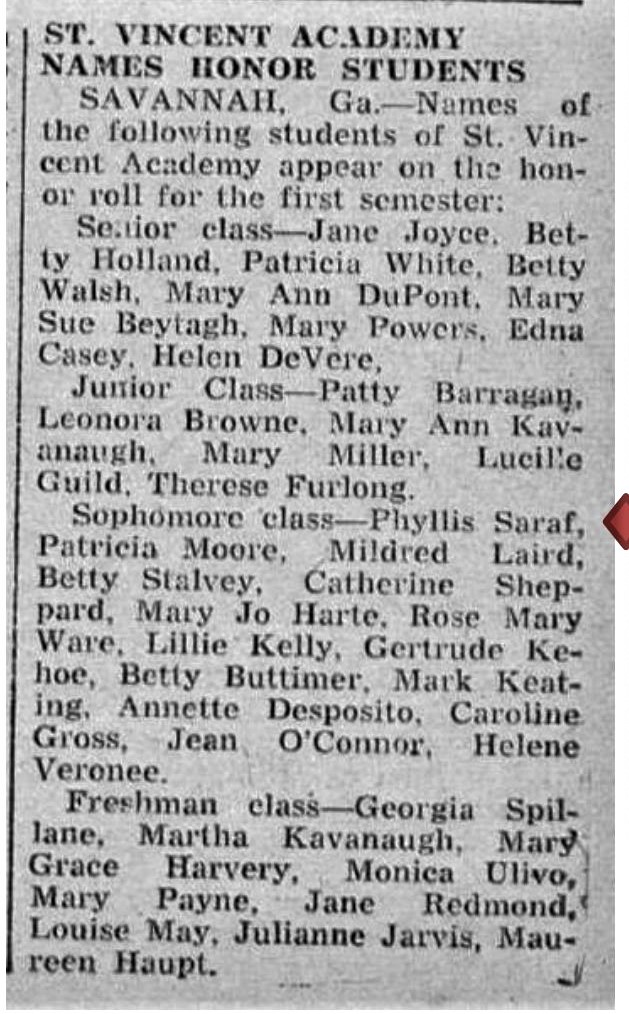 Honor Roll Students Southern Cross 2 24 1945 p11